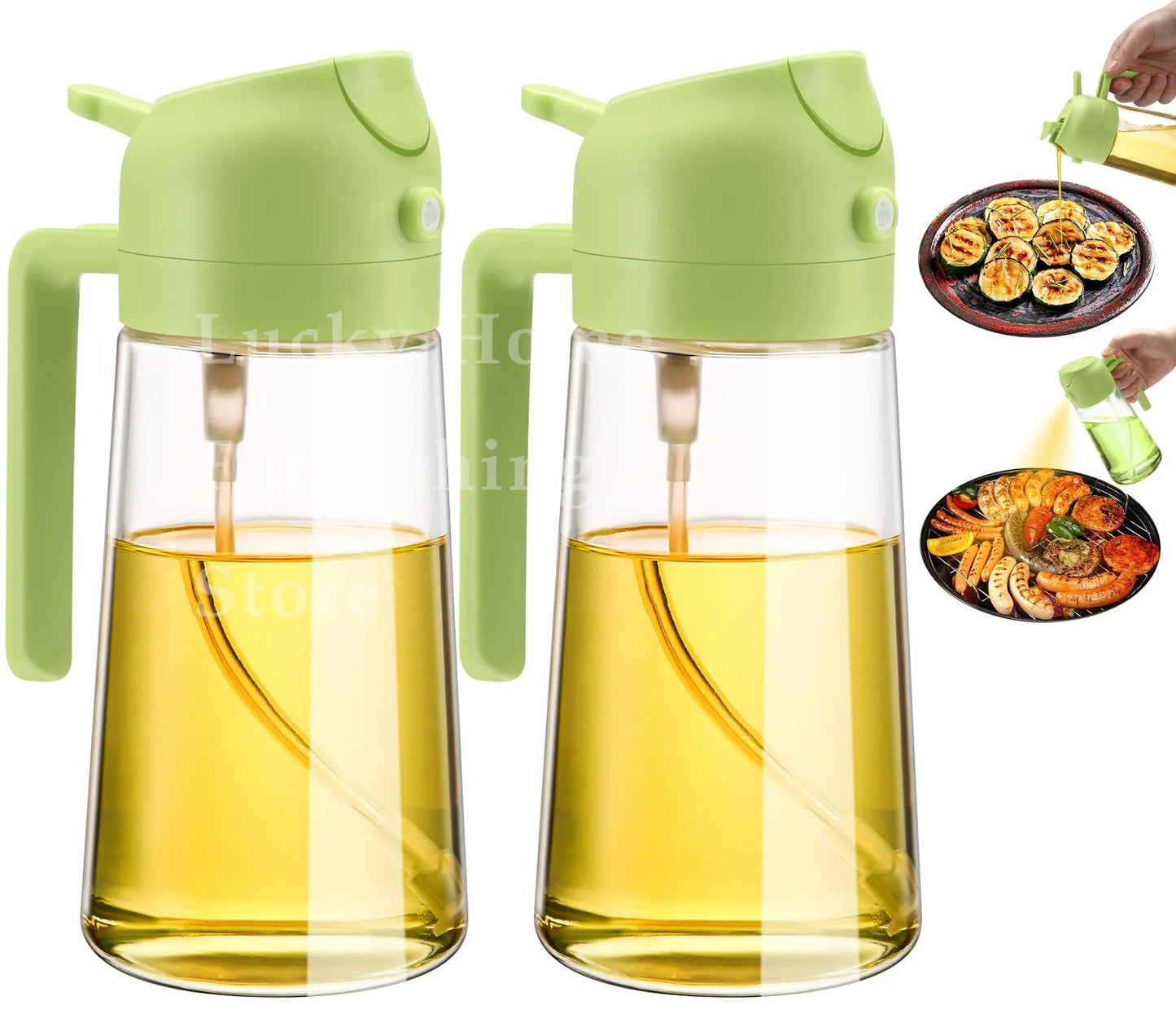 1-2PCS 2in1 Olive Oil Dispenser Bottle 500ml