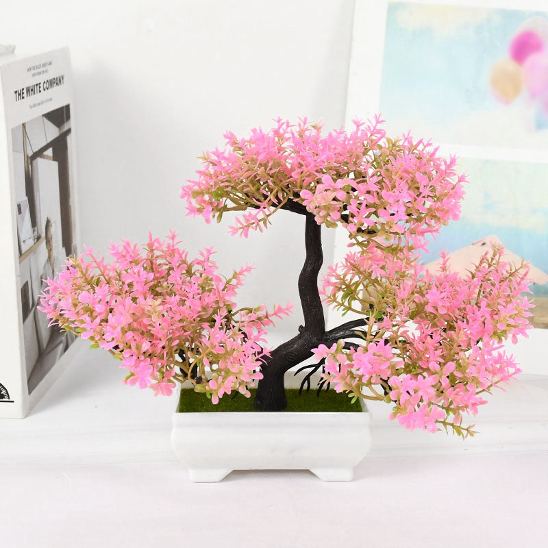 Artificial Plants Bonsai Small Tree Pot Fake Plant Flowers