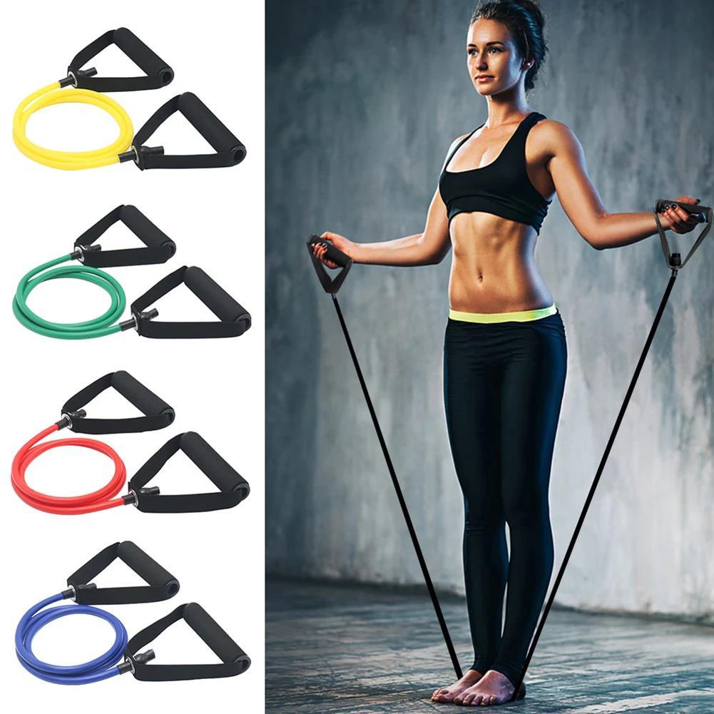 5 Levels Yoga Pull Rope TPE Resistance Bands with Handles