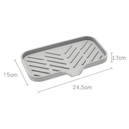 Sink Silicone Tray With Drain Soap Sponge