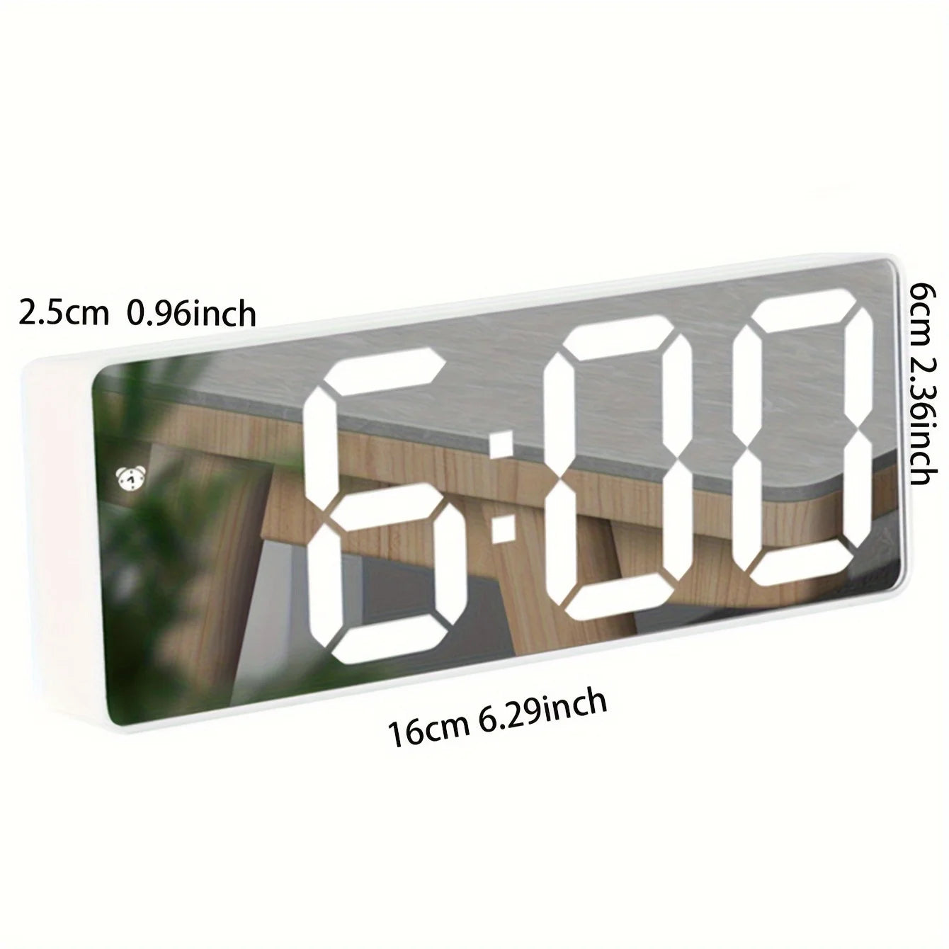 1pc Luminous Mirror Clock Dormitory Desktop LED Electronic