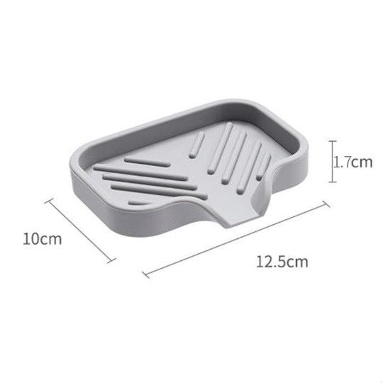 Sink Silicone Tray With Drain Soap Sponge