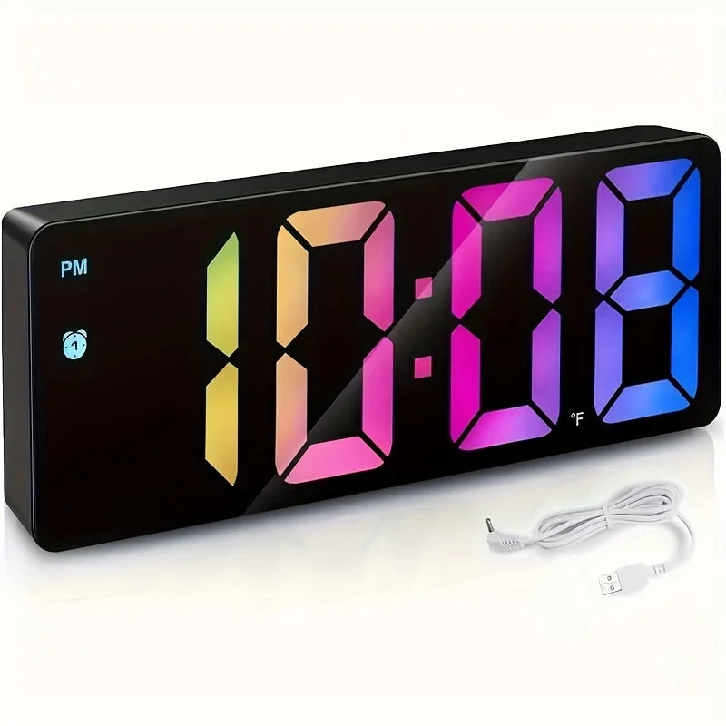 1pc Luminous Mirror Clock Dormitory Desktop LED Electronic