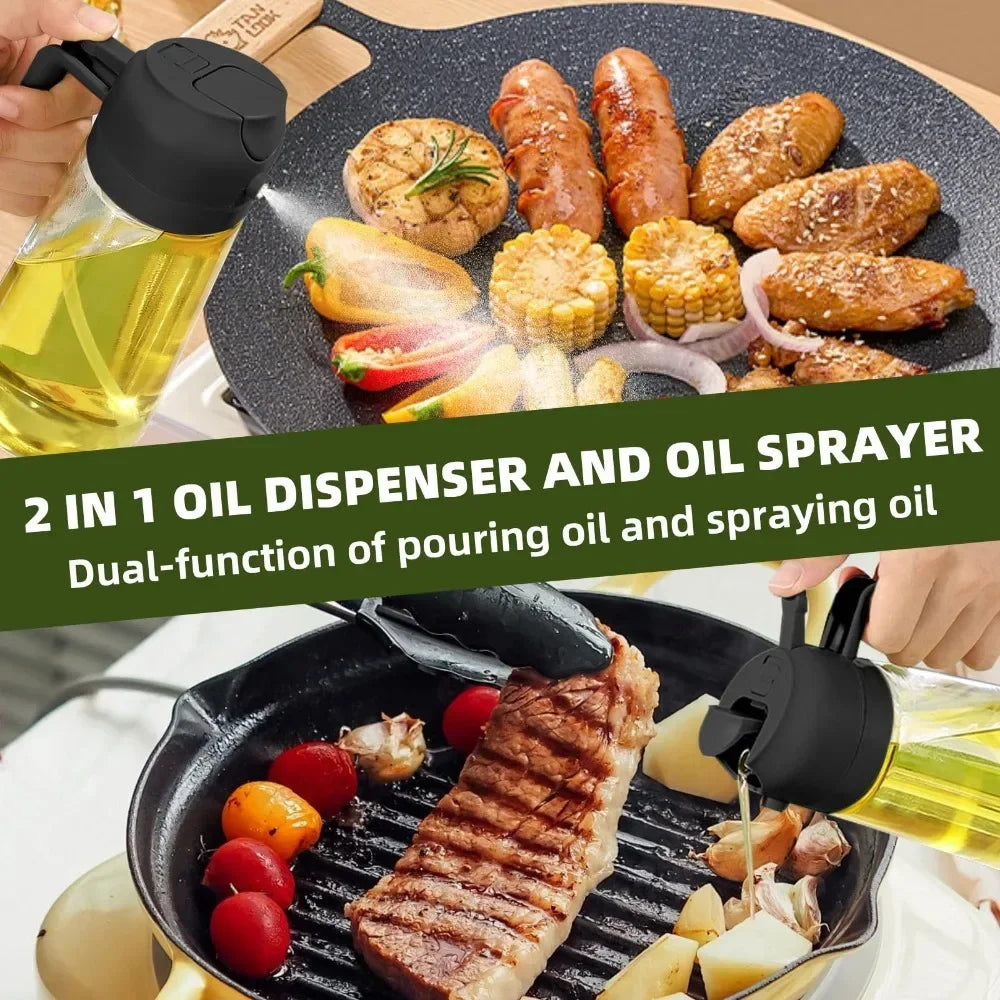 1-2PCS 2in1 Olive Oil Dispenser Bottle 500ml