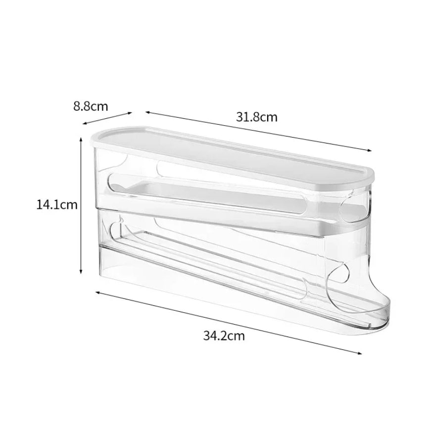 Bilayer Fridge Egg Storage Box Automatic Rolling