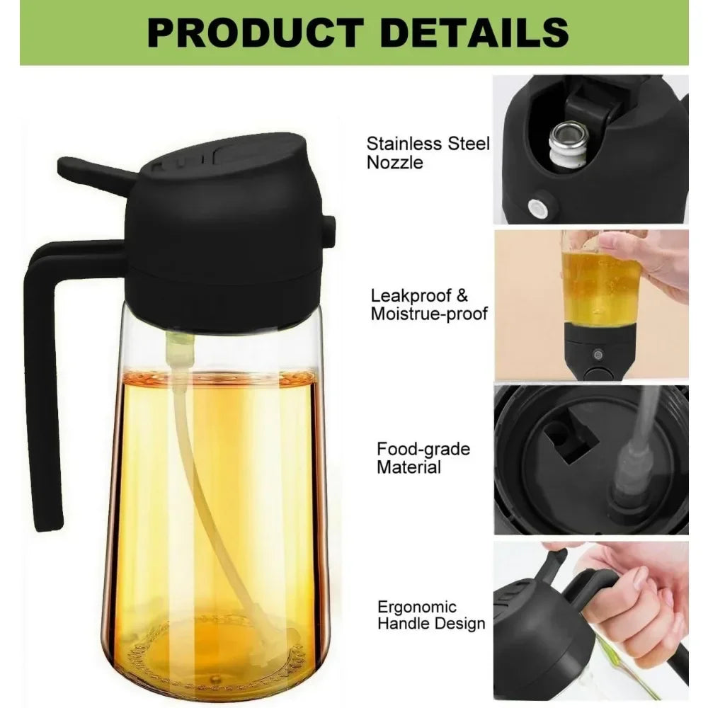 1-2PCS 2in1 Olive Oil Dispenser Bottle 500ml