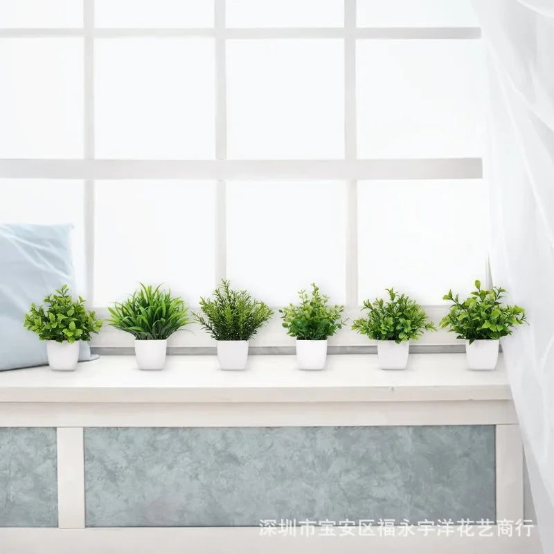 Artificial Bonsai Green Fake Plant Eucalyptus