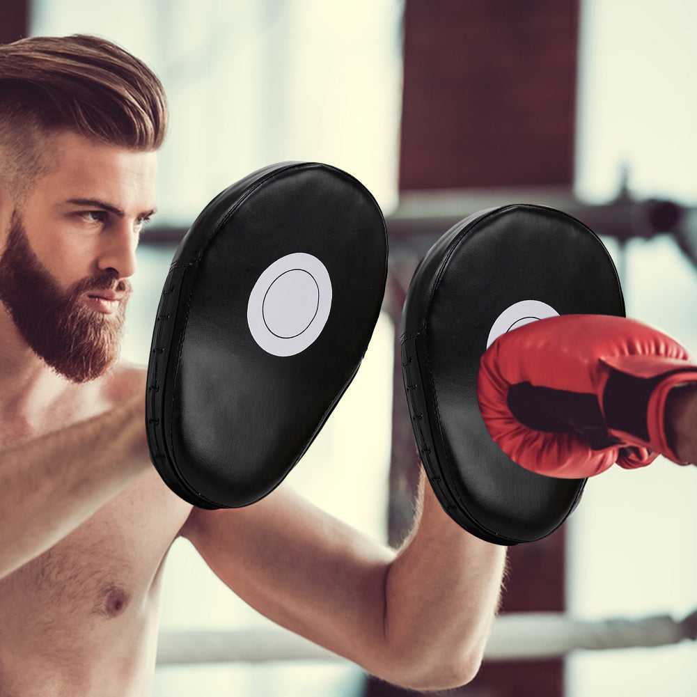 Kick Boxing Gloves Pad PU Leather Curved Punch