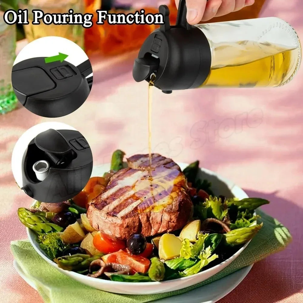 1-2PCS 2in1 Olive Oil Dispenser Bottle 500ml