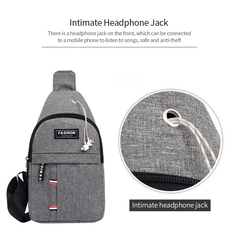 New Chest Bag Messenger Pack Men Simple - Water Resistant