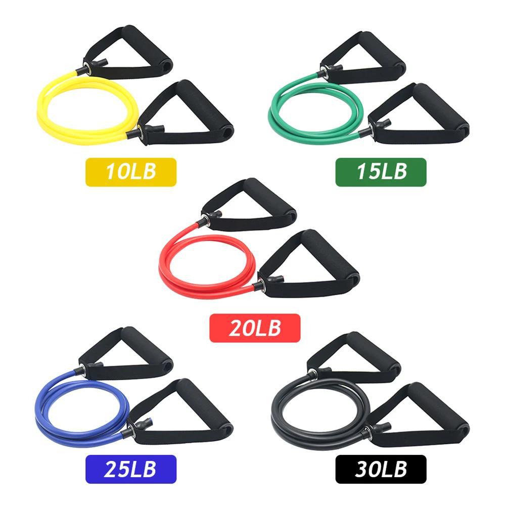 5 Levels Yoga Pull Rope TPE Resistance Bands with Handles