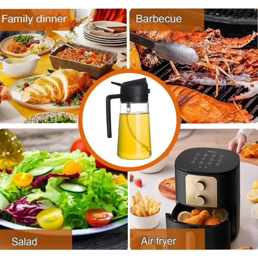 1-2PCS 2in1 Olive Oil Dispenser Bottle 500ml