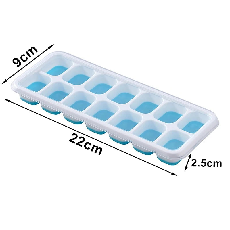 Ice Cube Tray Mold with Lid Silicone Square