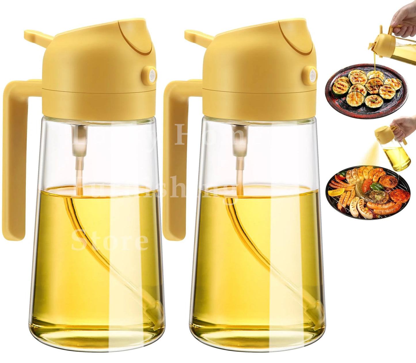 1-2PCS 2in1 Olive Oil Dispenser Bottle 500ml