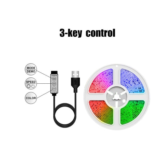 RGB USB LED Strip Light 3keys