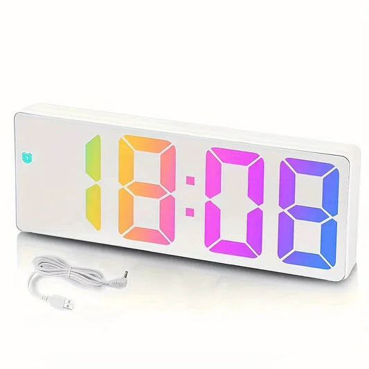 1pc Luminous Mirror Clock Dormitory Desktop LED Electronic