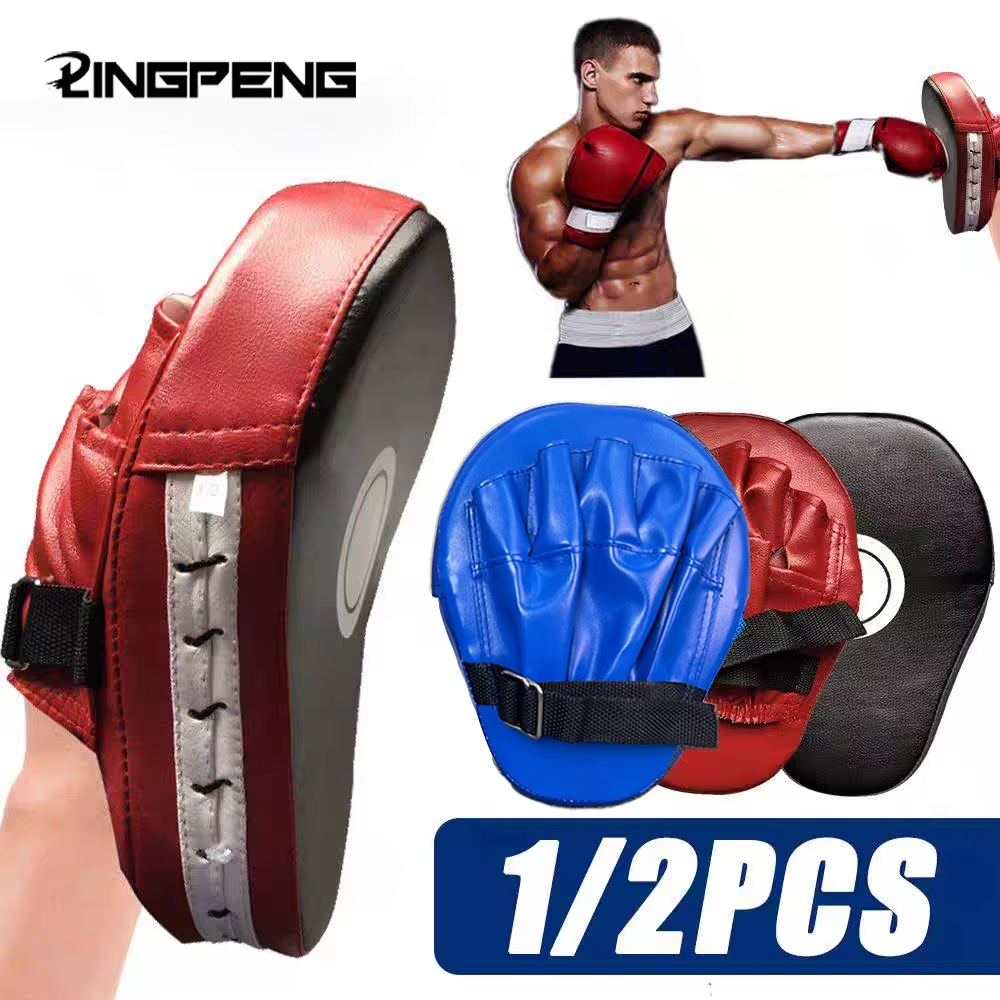 Kick Boxing Gloves Pad PU Leather Curved Punch
