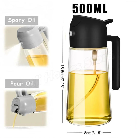 1-2PCS 2in1 Olive Oil Dispenser Bottle 500ml